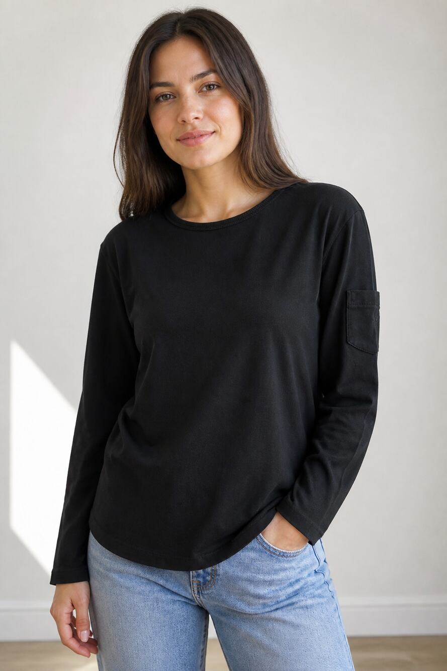 Lauren Ralph Lauren Black Long Sleeve Crew Neck Top XL